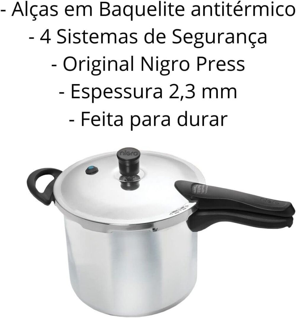 Panela De Pressão Nigro Press 6 Litros Polida - Image 3