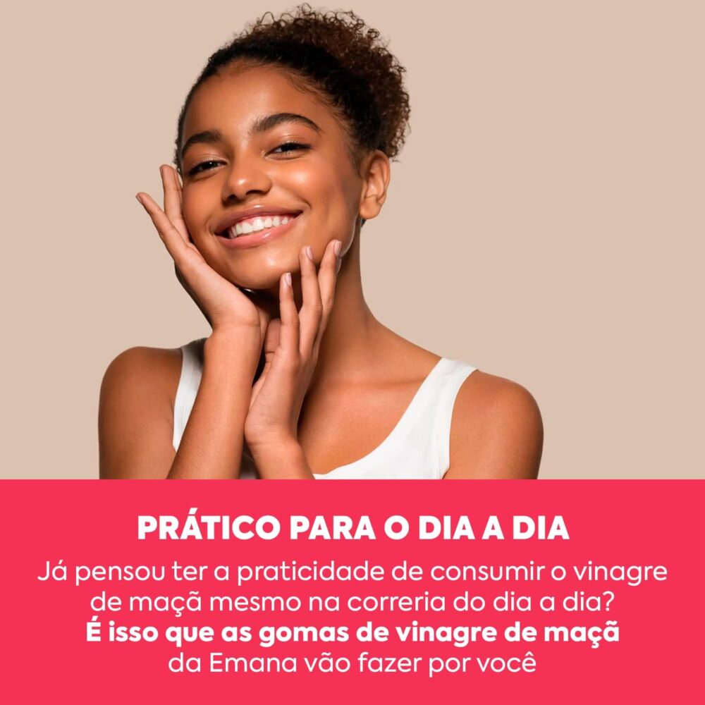 Emana Gummy Vinagre de Maçã Vegano Zero Açúcar 60 Gomas - 15... - Image 3