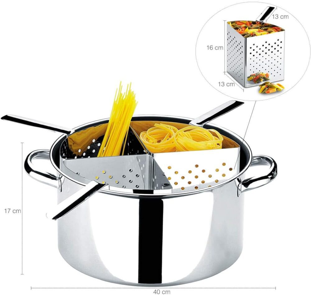 Espagueteira 4 Div Savoy 31x16, 5cm -10 L Brinox Aço Inox - Image 3