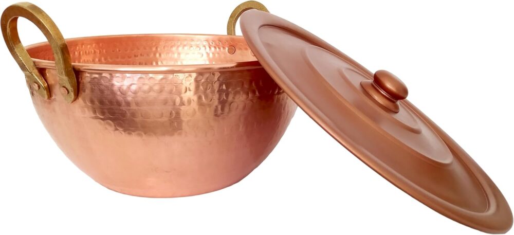 Tacho De Cobre Puro Com Tampa Cobreada 12 Litros