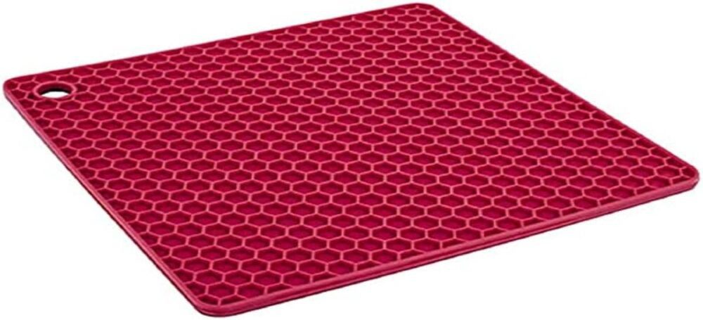 Descanso de Panela Quadrado de Silicone Vermelho, SIL3093-VM...