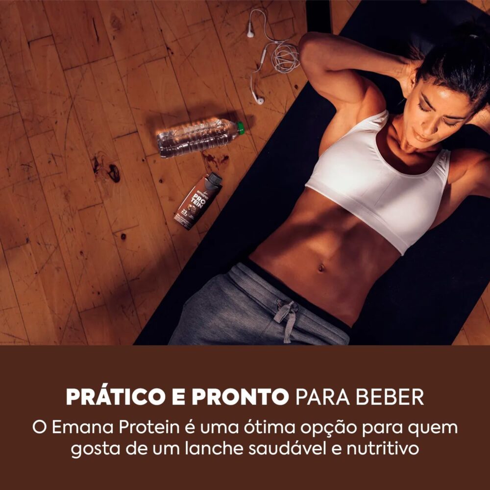 Emana Protein Bebida Proteica Sabor Cacau Sem açúcar - 12 Un... - Image 3