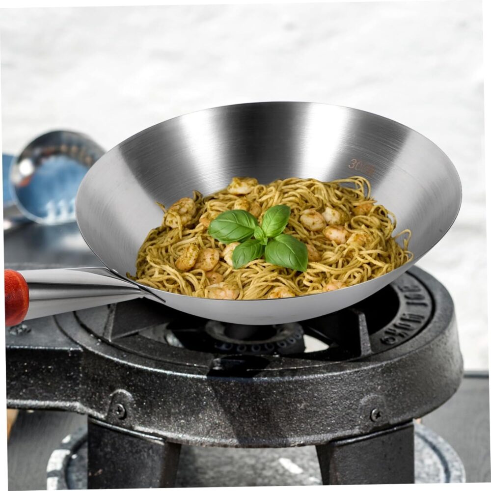 Yardwe Panela Caldeirao Pow Panela Wok de A?o Inoxidável Wok... - Image 3