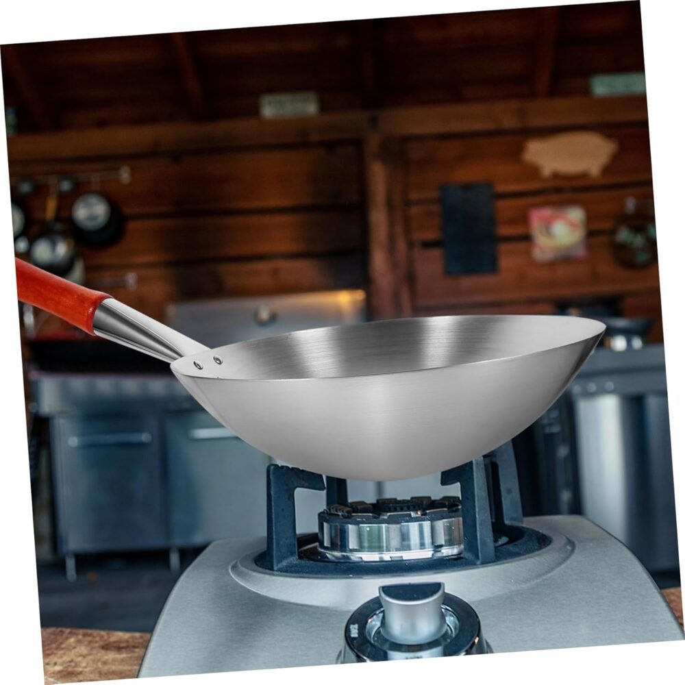 Yardwe Panela Caldeirao Pow Panela Wok de A?o Inoxidável Wok... - Image 9
