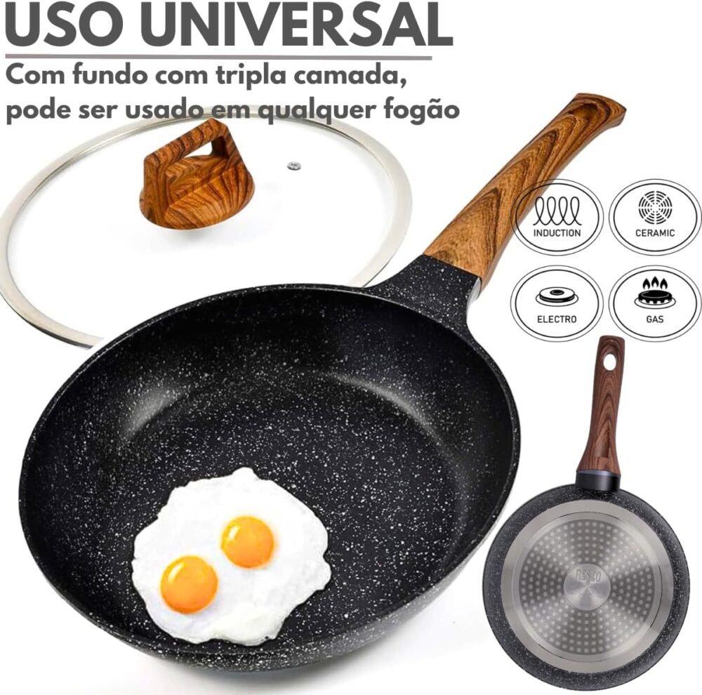 Frigideira Antiaderente Grande em Alumínio Revestida em Cerâ... - Image 2