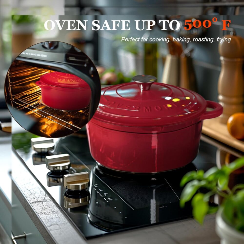 Overmont Forno holandês de ferro fundido esmaltado de 6 litr... - Image 2