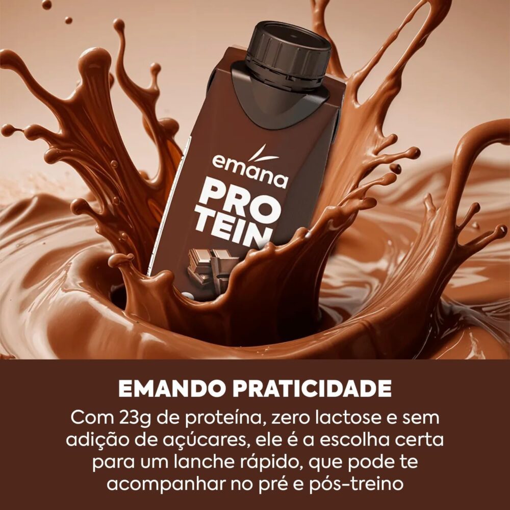 Emana Protein Bebida Proteica Sabor Cacau Sem açúcar - 12 Un... - Image 5