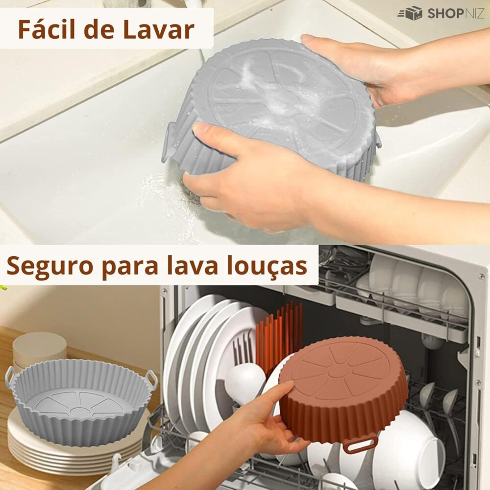 Forma Silicone Reutilizavel Protetor Air Fryer Microondas - Image 5