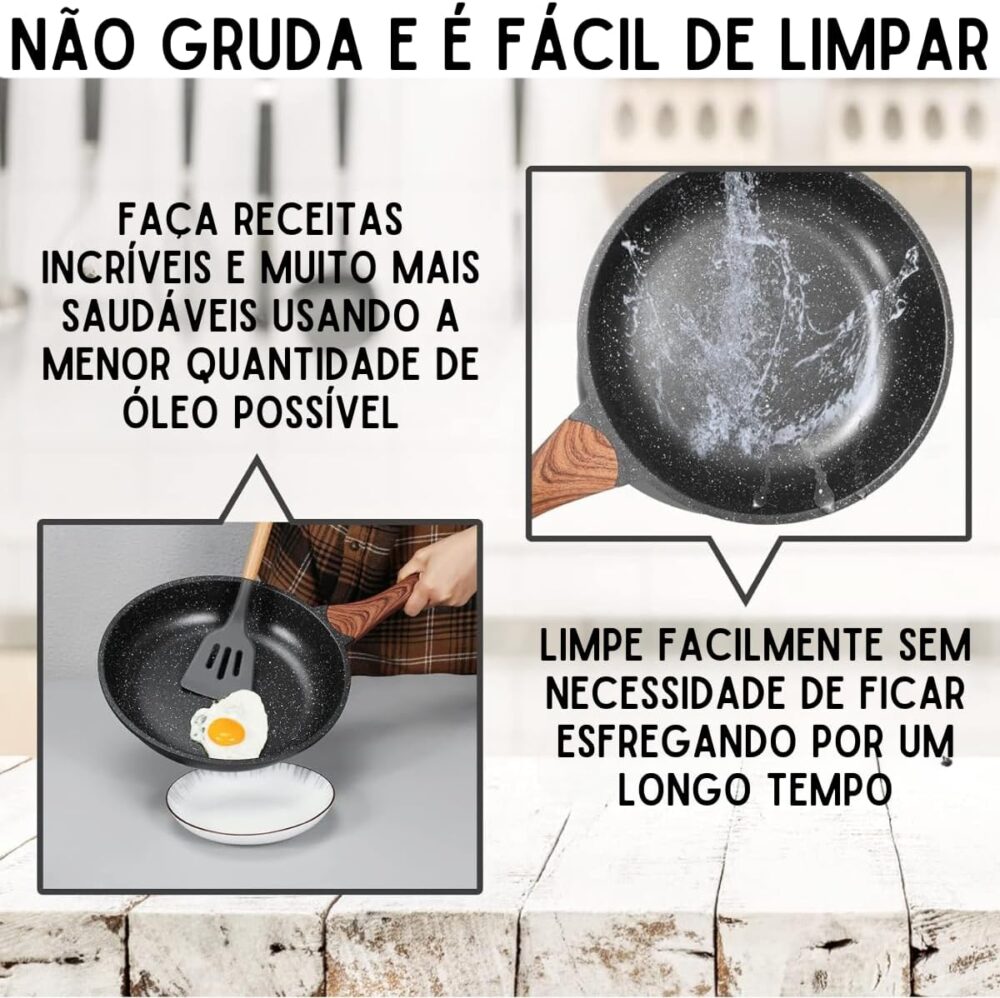 Frigideira Antiaderente Com Tampa 28cm e Revestimento em Cer... - Image 5