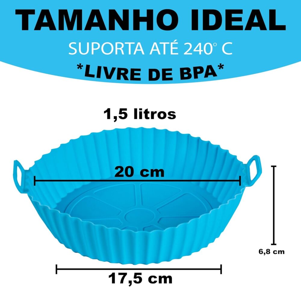 kit 2 Formas Air Fryer Silicone Antiaderente Reutilizável Fo... - Image 5