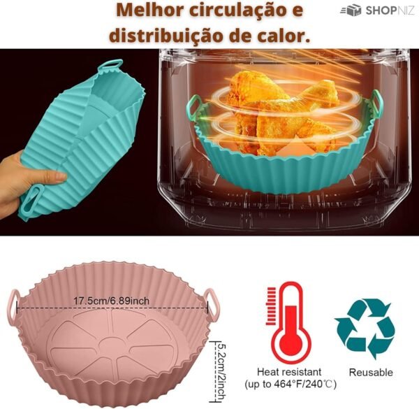 Forma Silicone Reutilizavel Protetor Air Fryer Microondas - Image 4