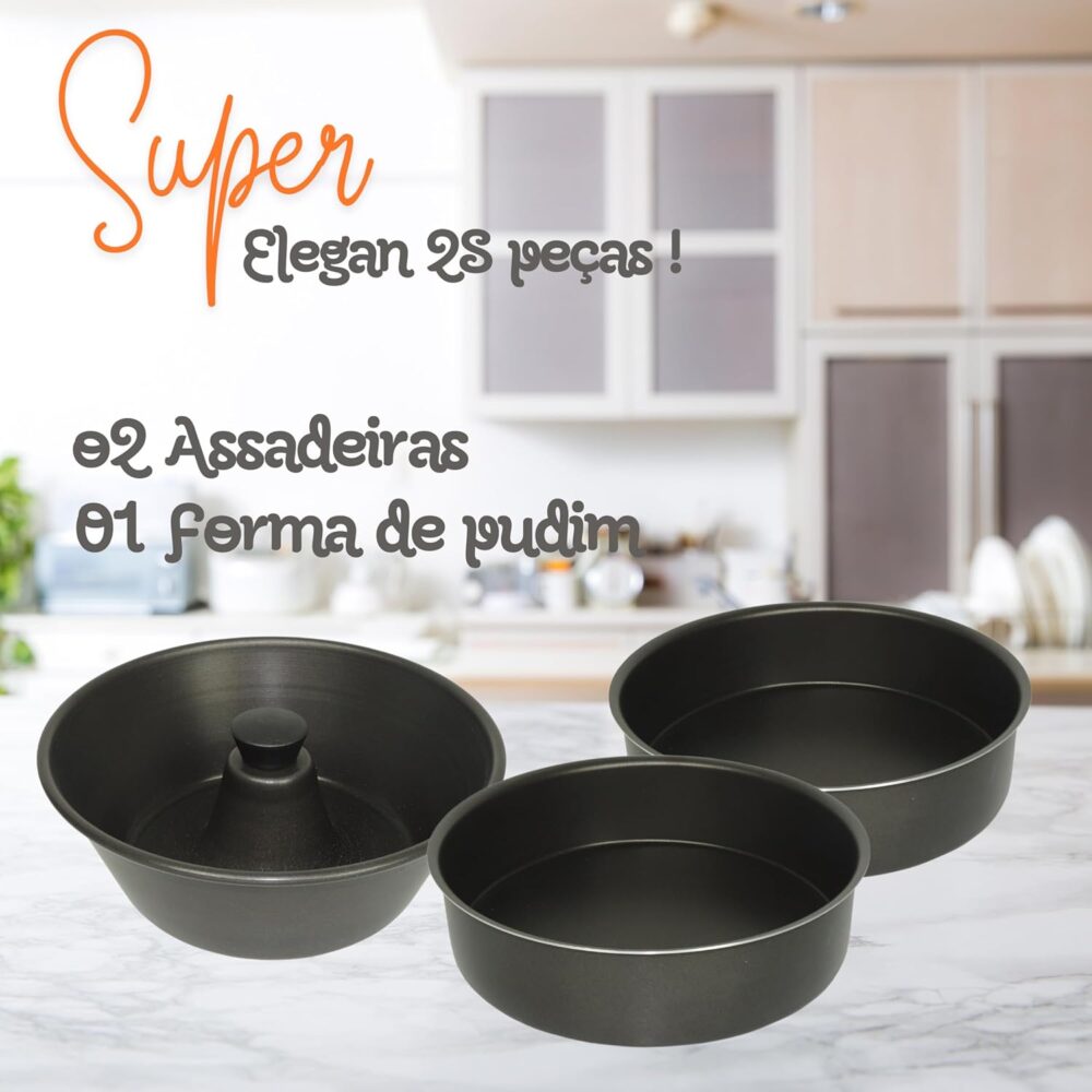 Jogo panelas Conjunto panelas Kit De Panelas ELEGAN SUPER 28... - Image 9