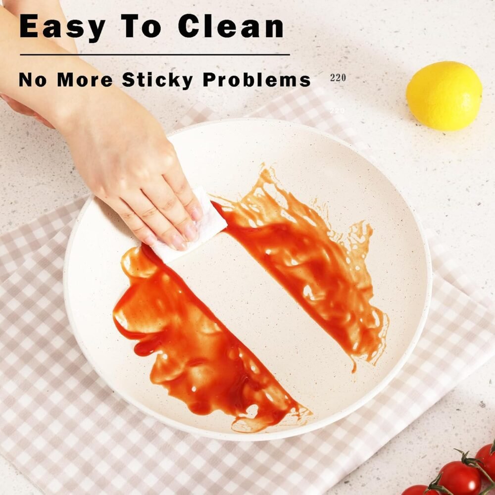 Vkoocy Non Stick Pot e Pan Set com Punho Removível, Conjunto... - Image 5
