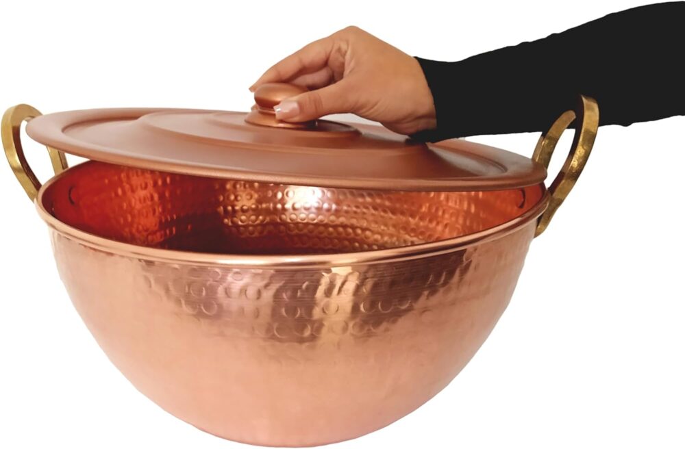 Tacho De Cobre Puro Com Tampa Cobreada 12 Litros - Image 3