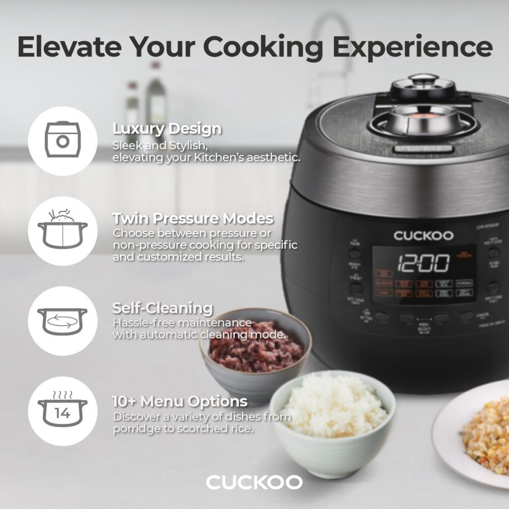 CUCKOO Panela de arroz com 6 xícaras (não cozidas) com modos... - Image 3