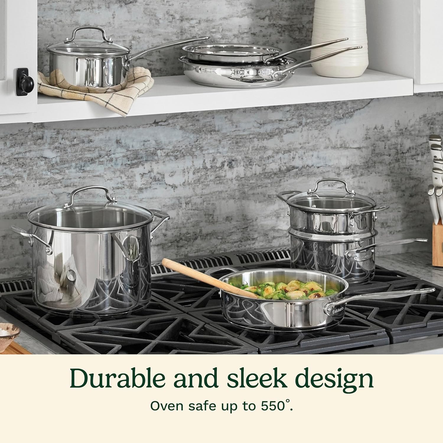 Cuisinart Conjunto de panelas de aço inoxidável 77-11G Conju... - Image 2