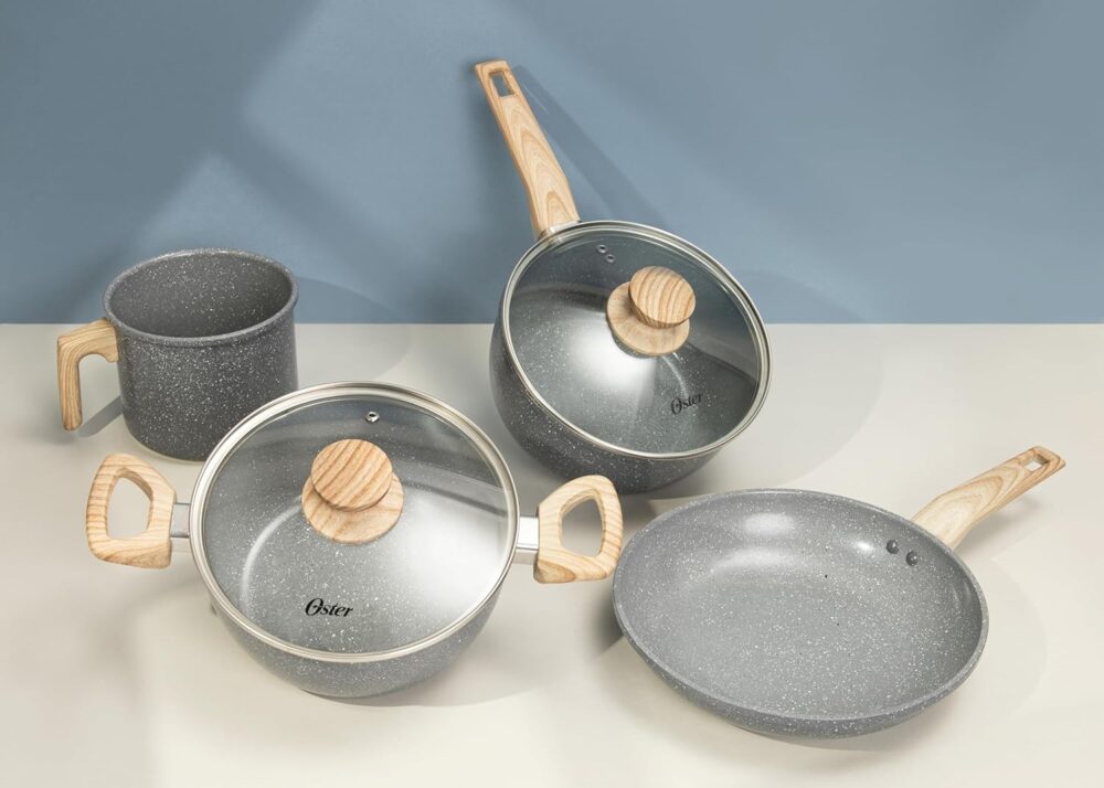 OSTER Conjunto de Panelas Antiaderentes 4 Peças Marble Editi... - Image 2