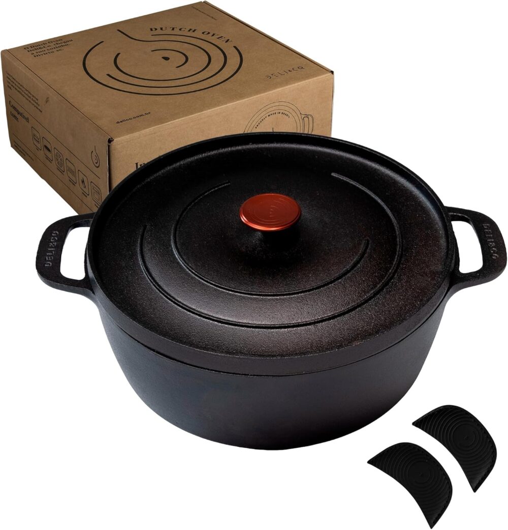 Caçarola de ferro Dutch Oven 30cm, panela de ferro polida e ...
