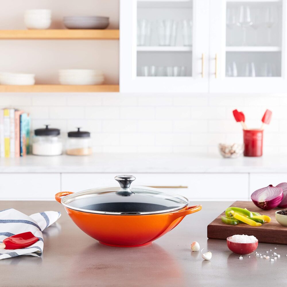 Le Creuset Wok 32cm Com Tampa de Vidro Laranja - Image 6