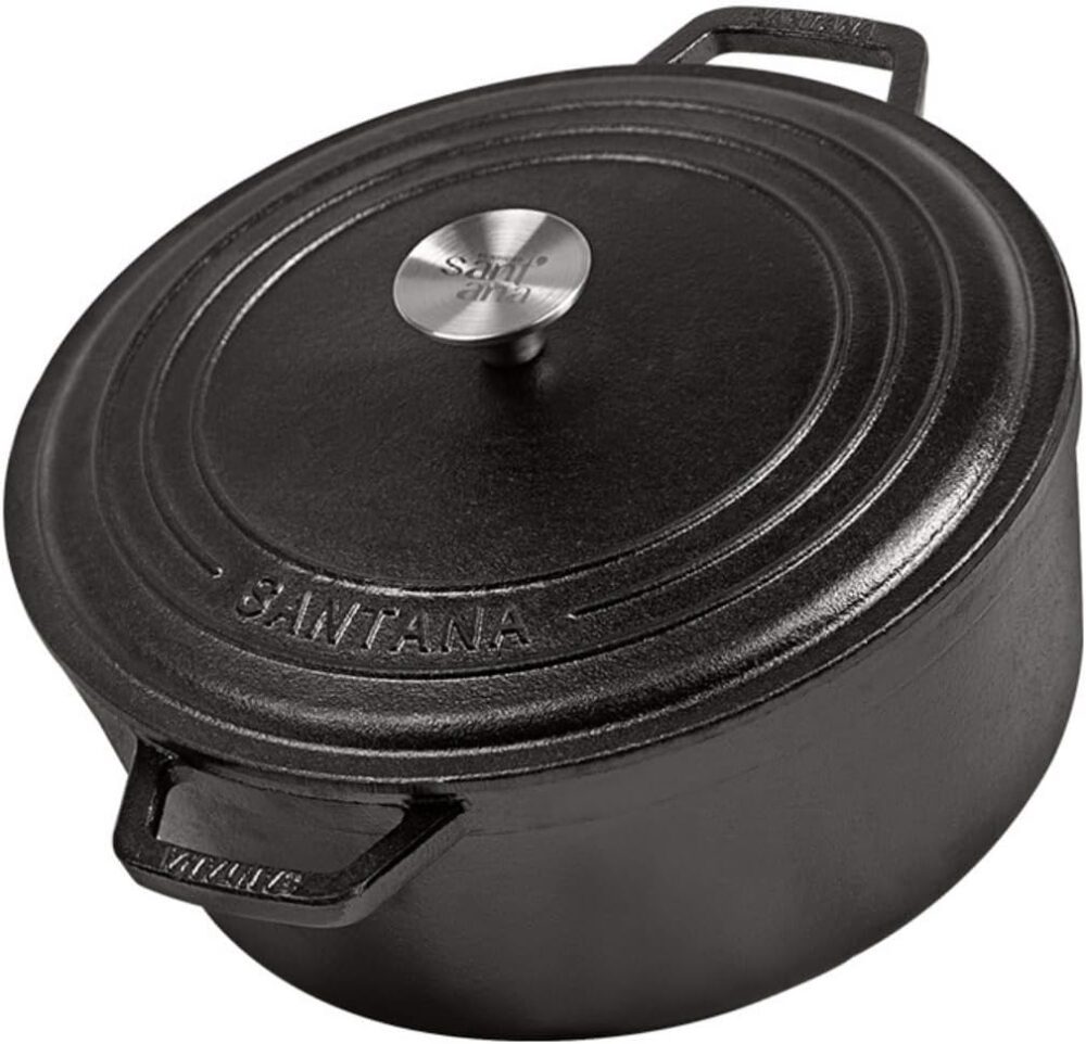 Caçarola Ferro Fundido Alças De Ferro Tampa Ferro 1,7 Lt