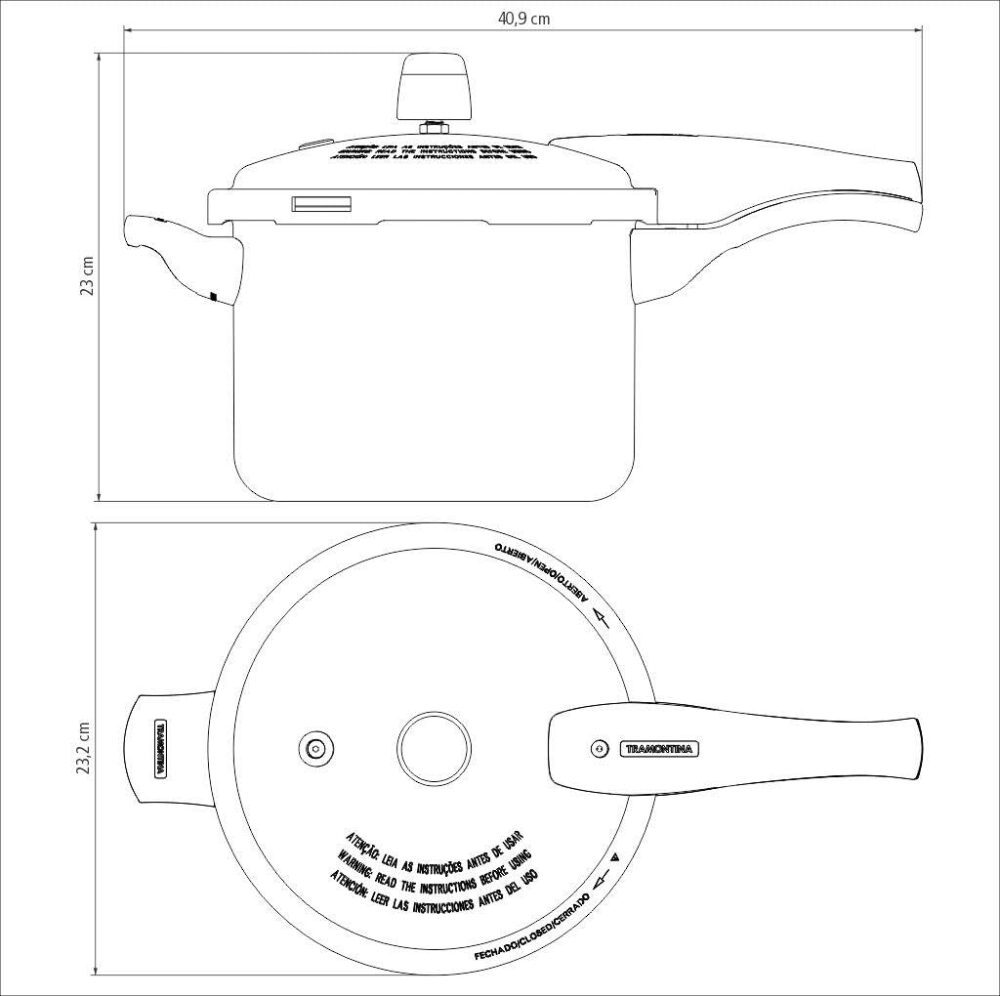 Panela de Pressao 4,5L litros 20 cm Vancouver cor Grafite Tr... - Image 10