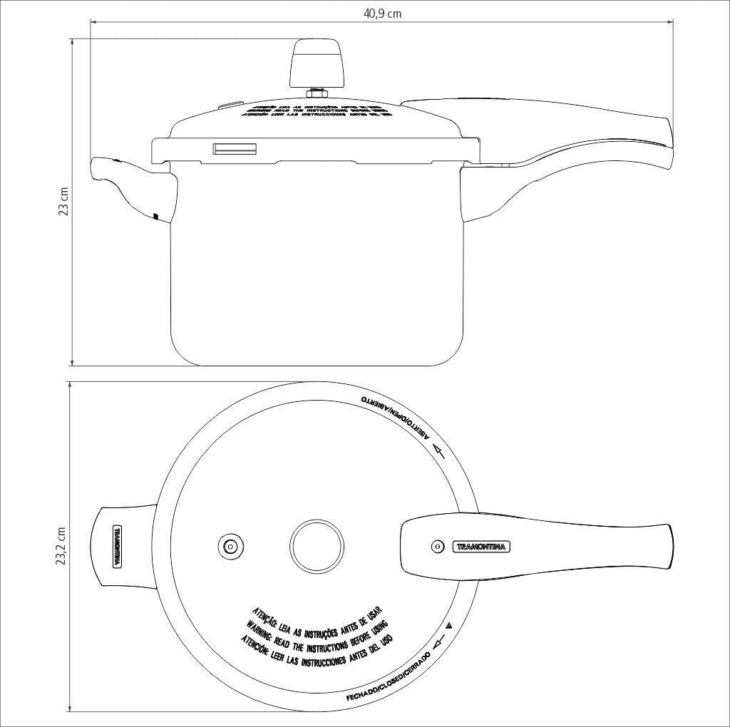 Panela de Pressao 4,5L litros 20 cm Vancouver cor Grafite Tr... - Image 10