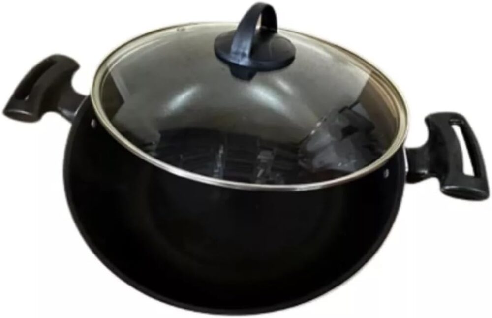 Panela Wok Paella Preta 28cm 4.1 Litros Antiaderente Teflon - Image 4
