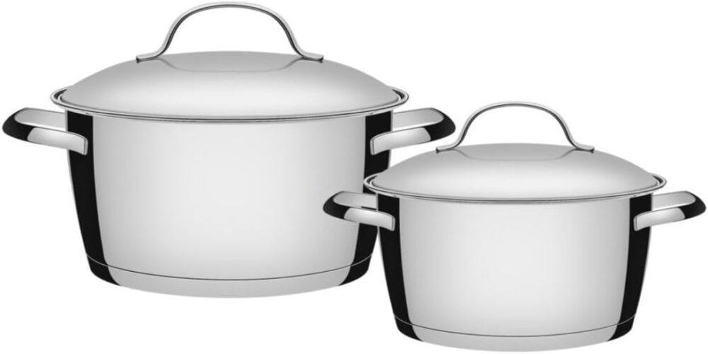 JOGO DE PANELAS ALLEGRA EM ACO INOX COM FUNDO TRIPLO 2 PC TR...