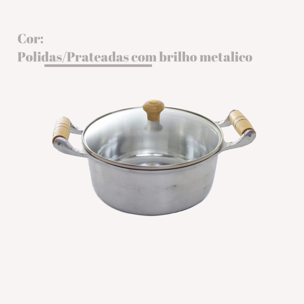 Kit 5 Peças Jogo de Panelas Polido Tampa Vidro Alumínio Fund... - Image 3