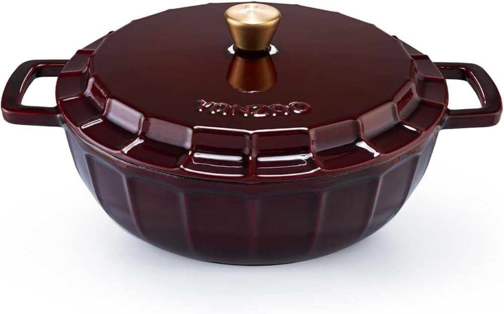Yanzao Panela de forno holandês de ferro fundido esmaltado c...