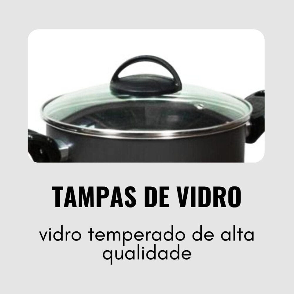 Conjunto de Panelas Antiaderente 9 Peças Amarelo com Tampa d... - Image 3