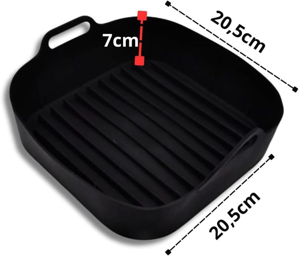 Kit 02 Formas de Silicone para Air Fryer Quadradas 20,5cm x ... - Image 6