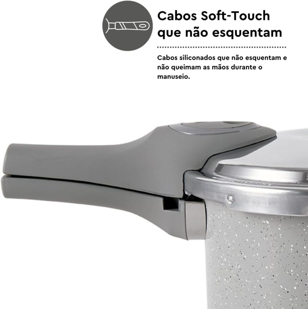 Panela de Pressão Pressure Brinox 4,2 L - Antiaderente Ceram... - Image 3