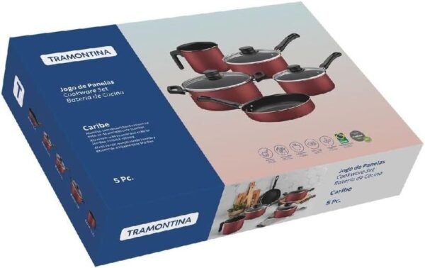 Tramontina JOGO DE PANELAS 5 PCS CARIBE VERMELHO - SORTIDOS ... - Image 3