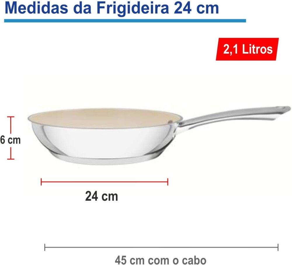 Tramontina JG.PANELAS ACO INOX 4PC UNA CER.BEG, Bege, 652803... - Image 4