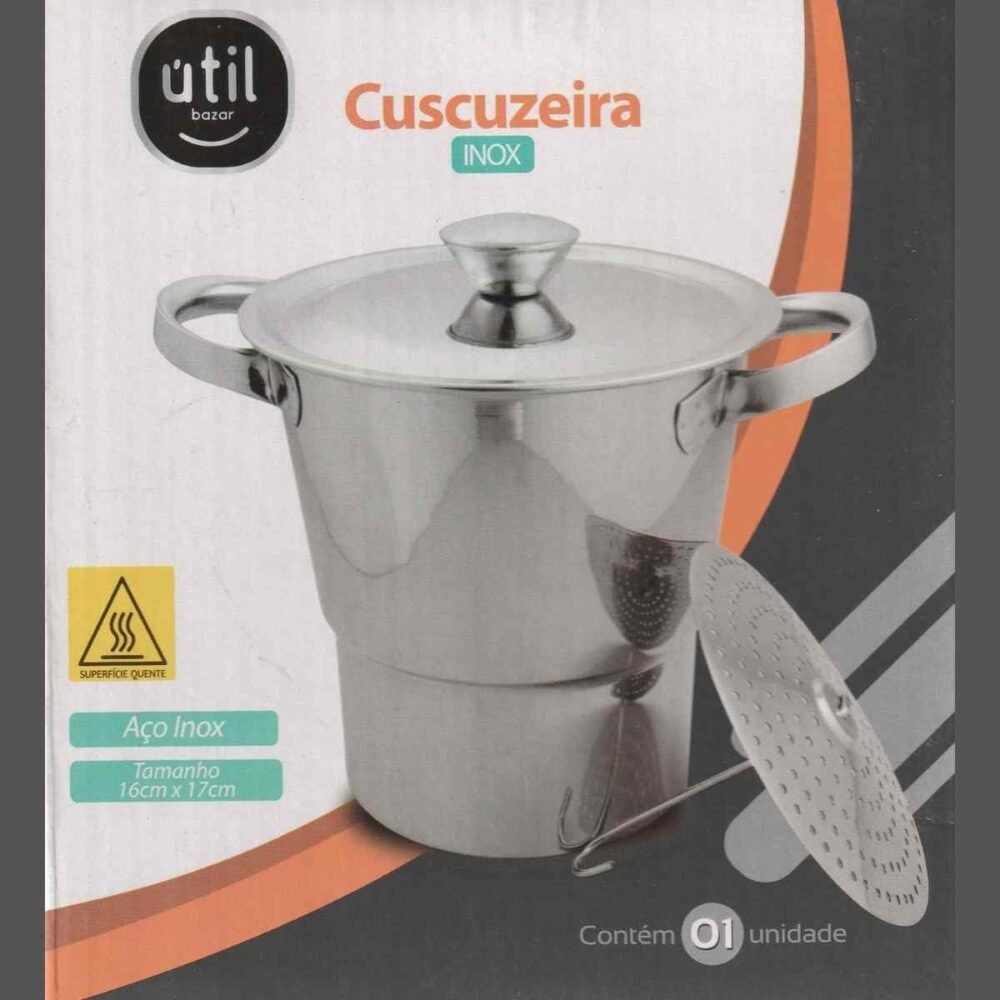 Panela Cuscuzeira aço Inox Nordestina porção Família à vapor... - Image 7