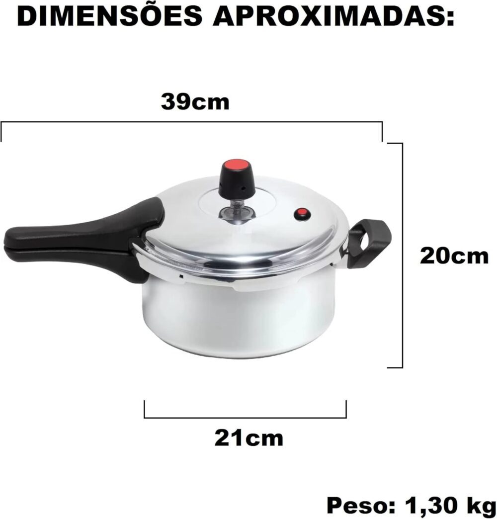 Panela De Pressão 2,5 Litros Fechamento Externo Polida Alumí... - Image 3