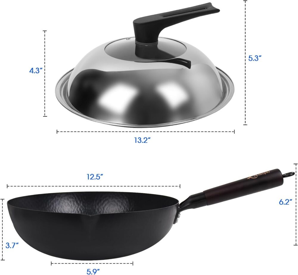 Souped Up Recipes Wok de aço carbono para fogões elétricos, ... - Image 6