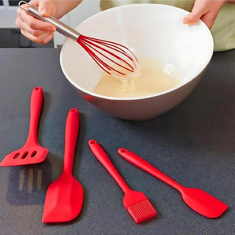 Kit com 5 Utensílios de Cozinha Colheres Espátulas Pincel Fo... - Image 3