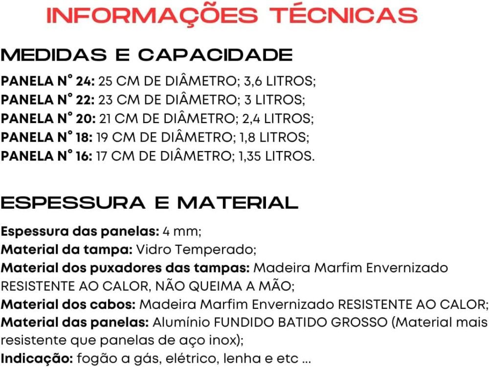 Kit 5 Peças Jogo de Panelas Polido Tampa Vidro Alumínio Fund... - Image 6