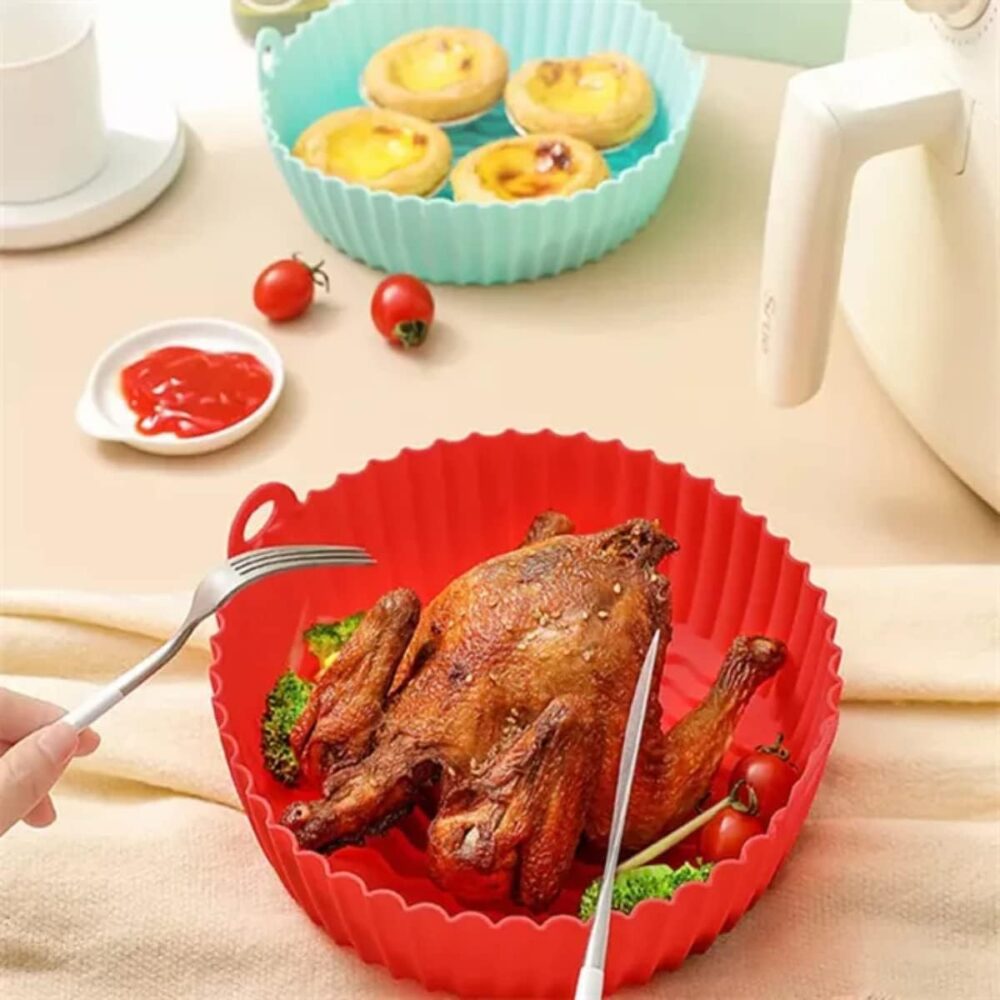 Kit 2 Peças Air Fryer Silicone Reutilizável Resistente ao Ca... - Image 5