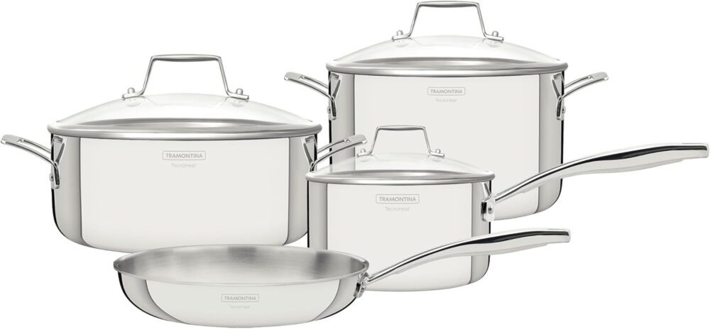 Jogo de Panelas Tramontina Grano em Aço Inox com Corpo Tripl...