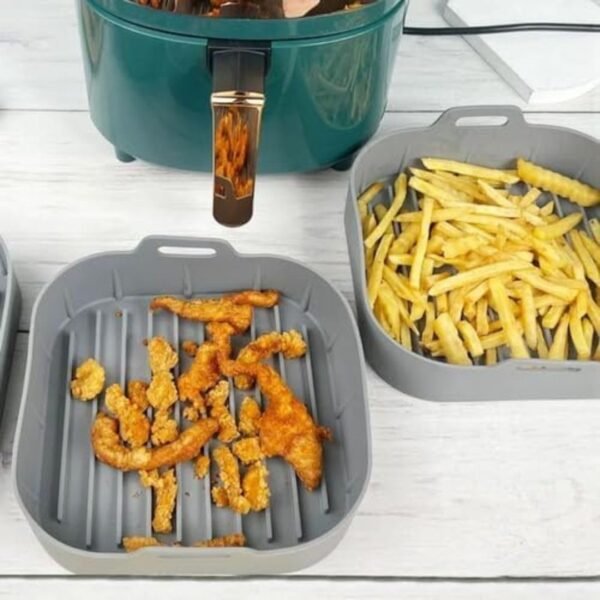 Kit 02 Formas de Silicone para Air Fryer Quadradas 20,5cm x ... - Image 5