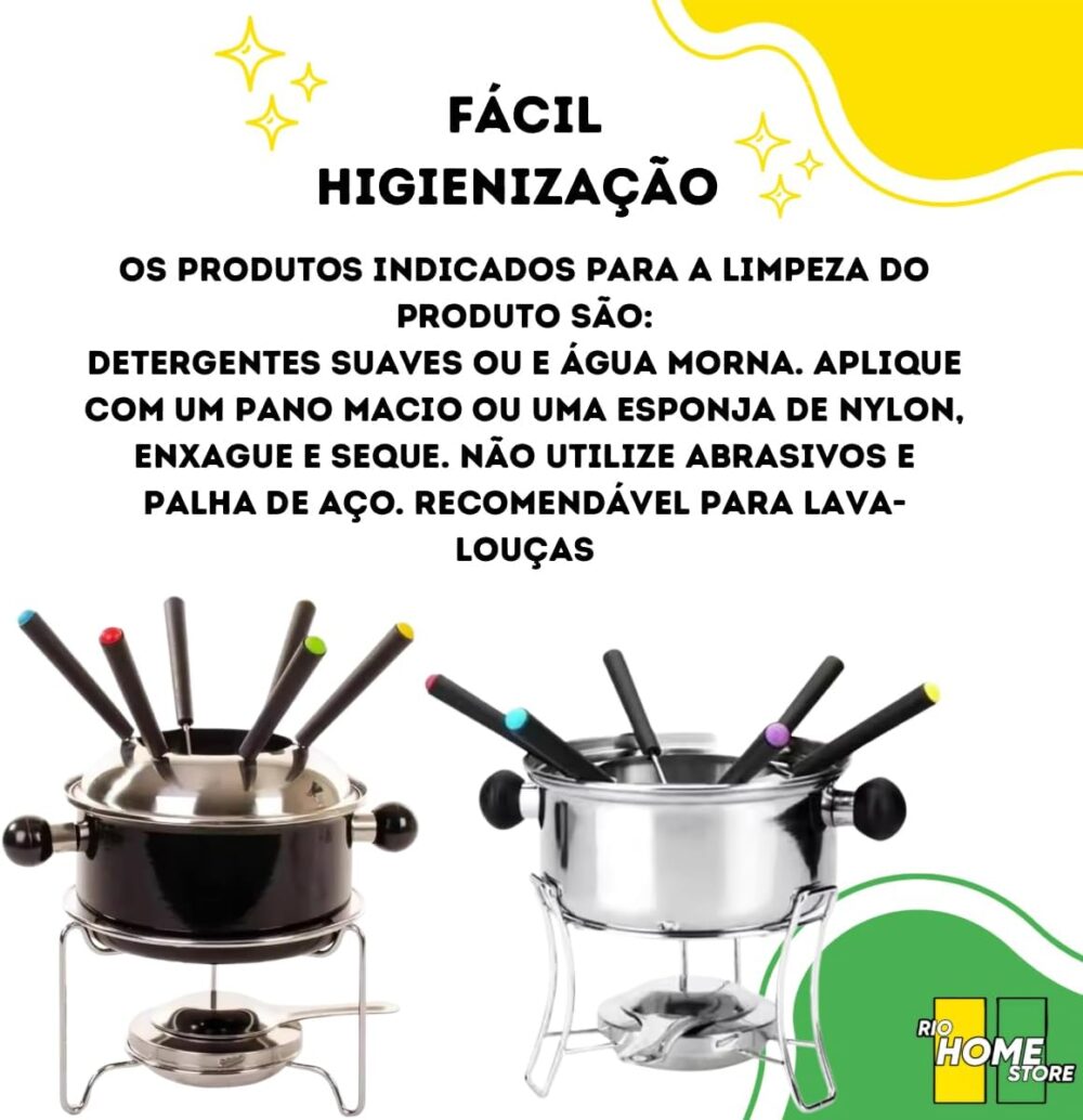 Conjunto Kit Fondue Aço Inox 10 Peças Chocolate Queijo Carne... - Image 7