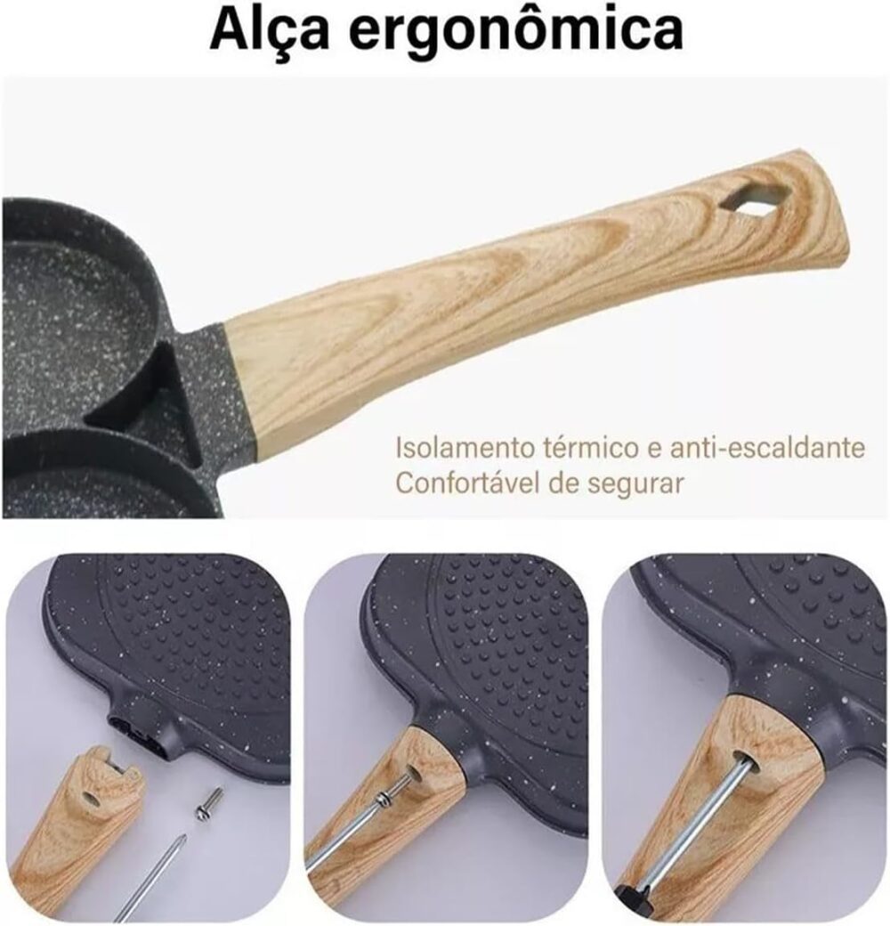 Frigideira Antiaderente 4 Em 1 Panela 4 Ovos Hamburguer Baco... - Image 5