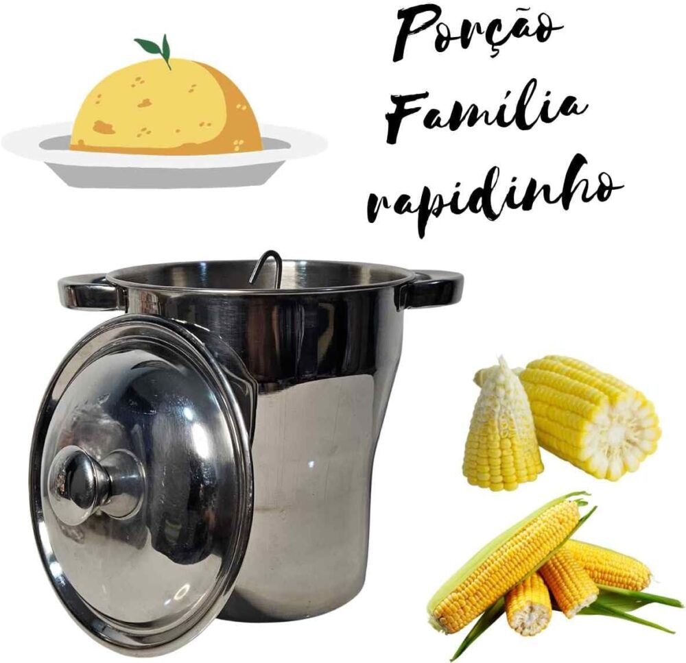 Panela Cuscuzeira aço Inox Nordestina porção Família à vapor... - Image 2