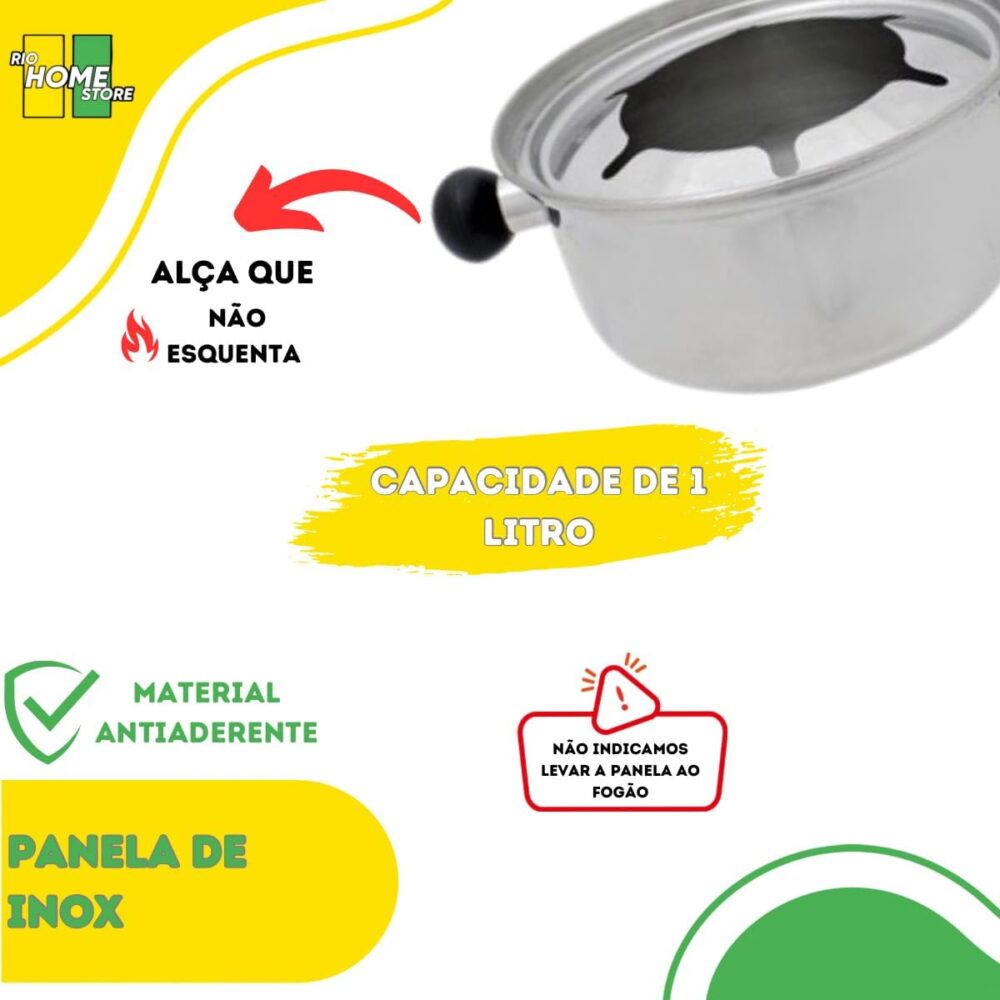 Conjunto Kit Fondue Aço Inox 10 Peças Chocolate Queijo Carne... - Image 2