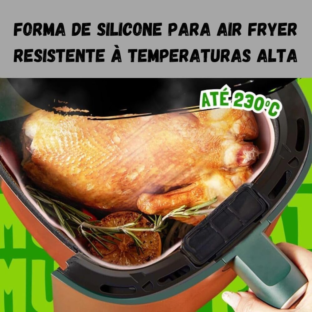 Kit 02 Formas de Silicone para Air Fryer Quadradas 20,5cm x ... - Image 2