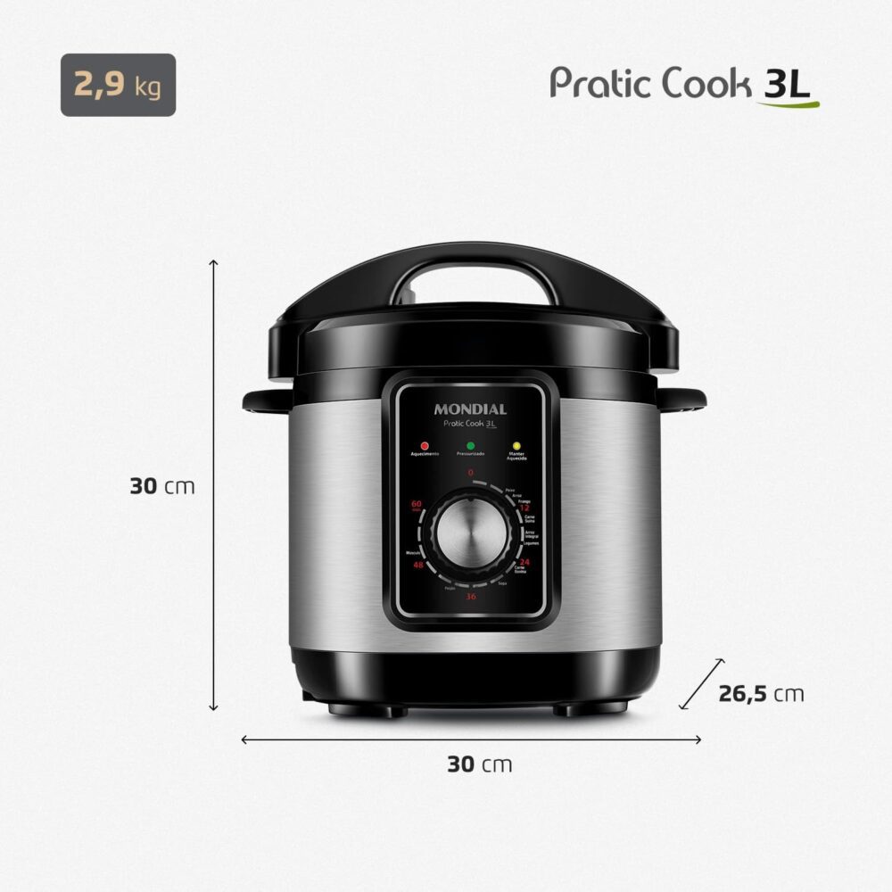 Panela de Pressão Elétrica Mondial, Pratic Cook 3L, 220V, Pr... - Image 10