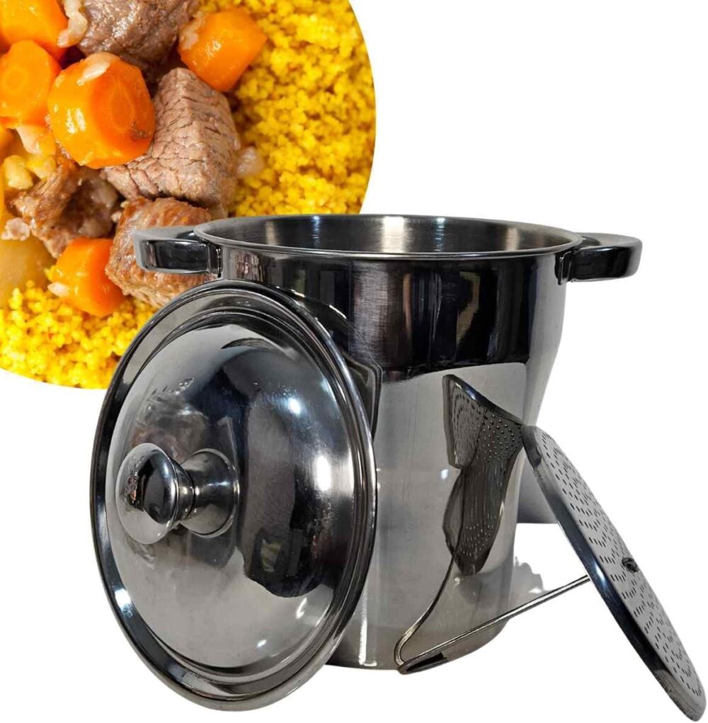 Panela Cuscuzeira aço Inox Nordestina porção Família à vapor...